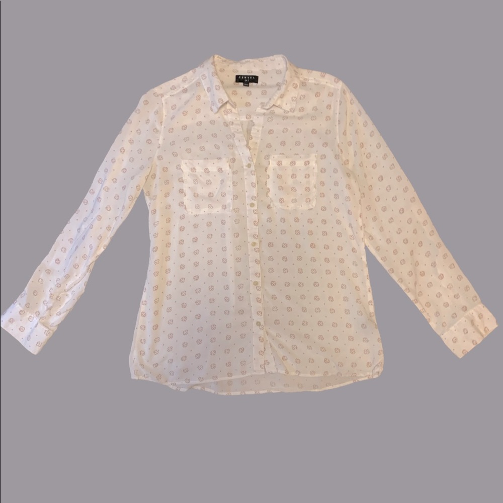 Tinsel dress shirt medium 100% rayon super cute